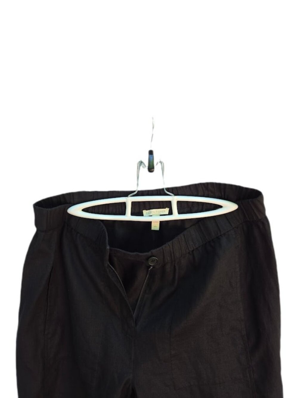 Eileen Fisher Organic Linen Wide Trouser Pant Black M - Picture 3 of 11